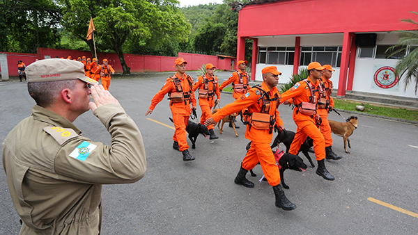 Corpo de Bombeiros RJ forma novos condutores de cães de busca e resgate