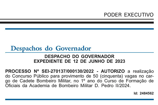 Cláudio Castro autoriza novo concurso para 50 vagas no Corpo de Bombeiros